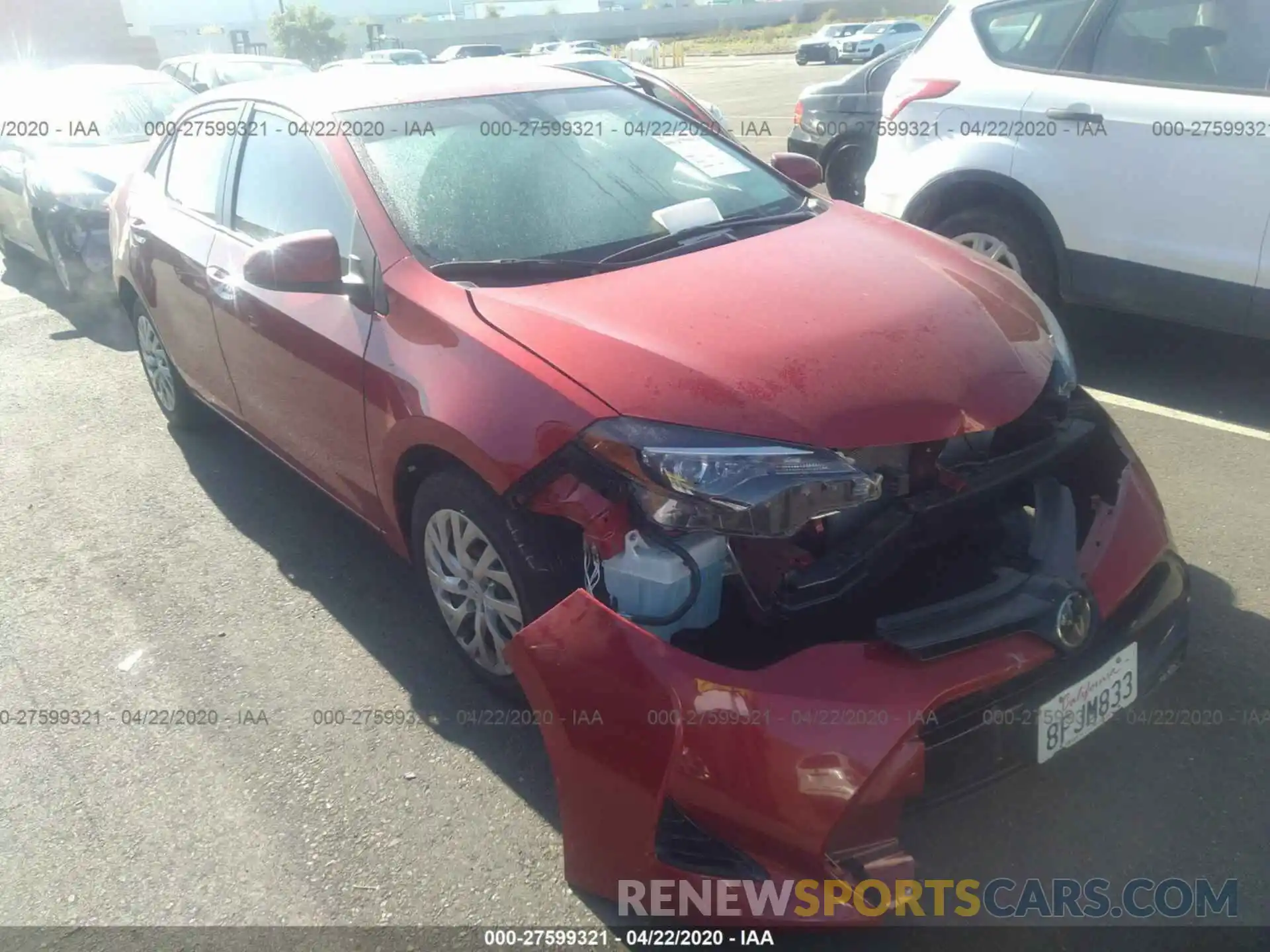 1 Photograph of a damaged car 2T1BURHE5KC138286 TOYOTA COROLLA 2019