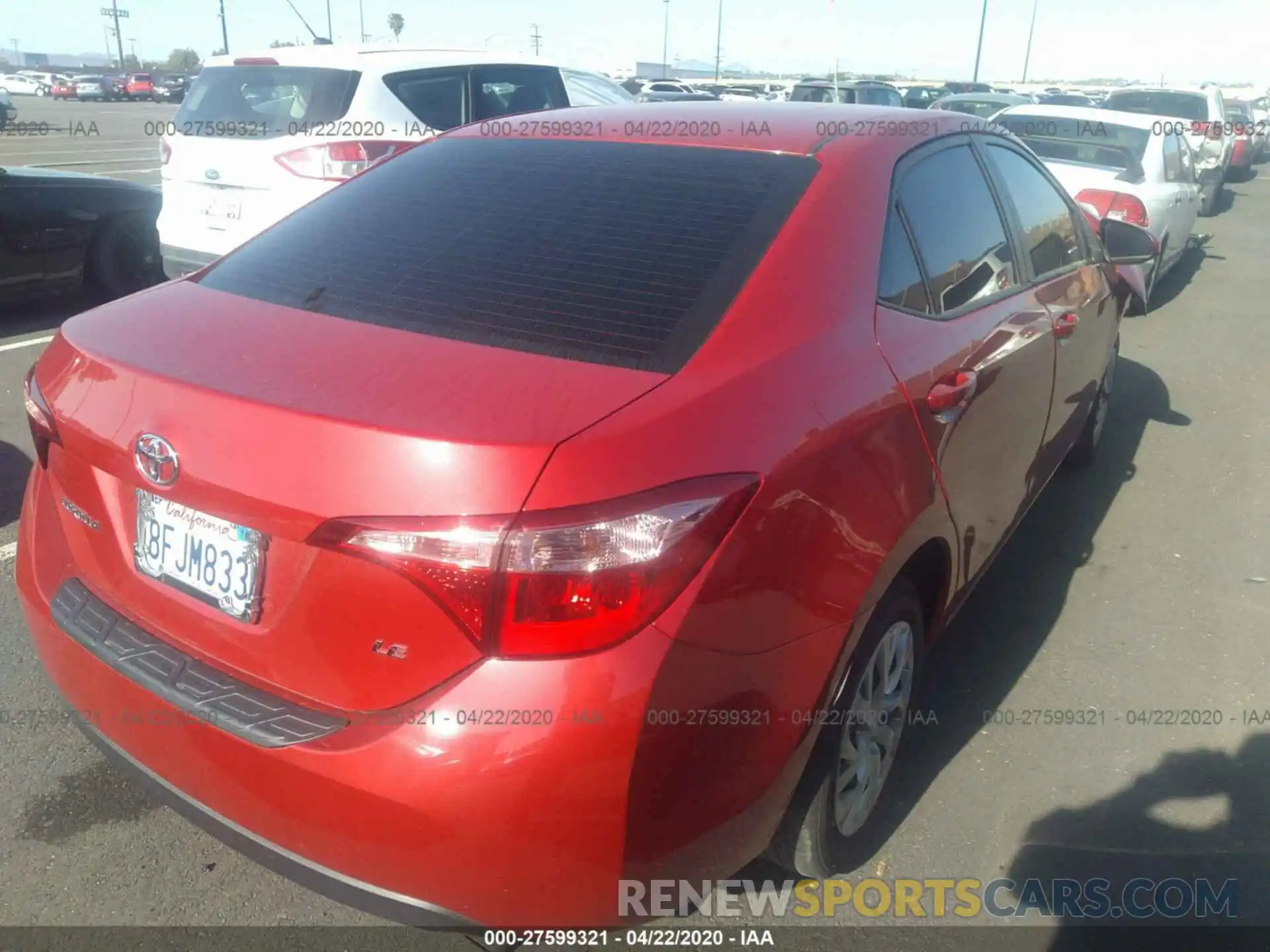 4 Photograph of a damaged car 2T1BURHE5KC138286 TOYOTA COROLLA 2019