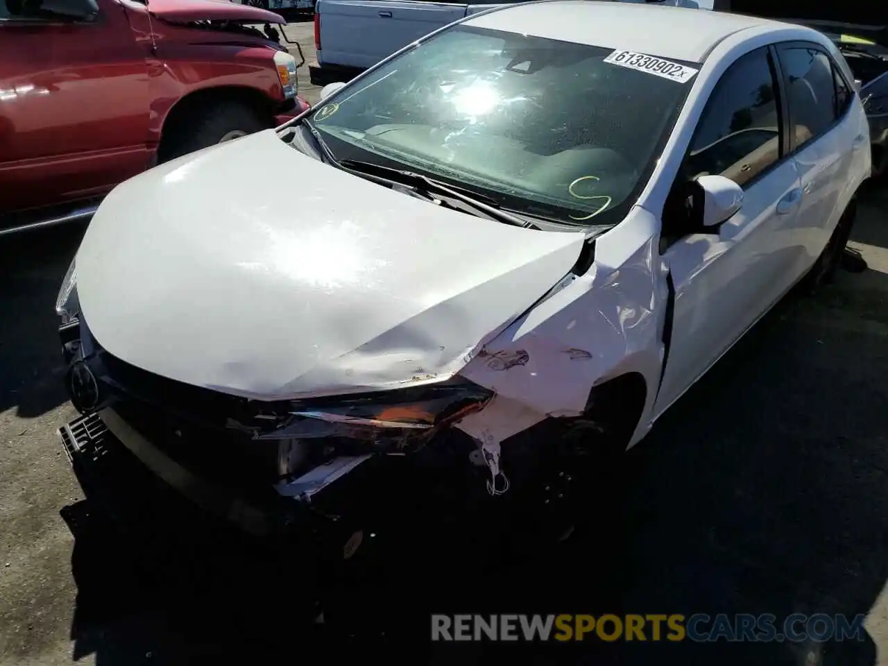 2 Photograph of a damaged car 2T1BURHE5KC139826 TOYOTA COROLLA 2019