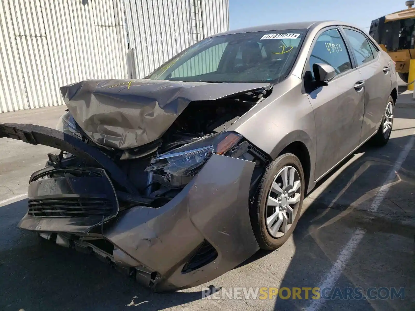 2 Photograph of a damaged car 2T1BURHE5KC141673 TOYOTA COROLLA 2019