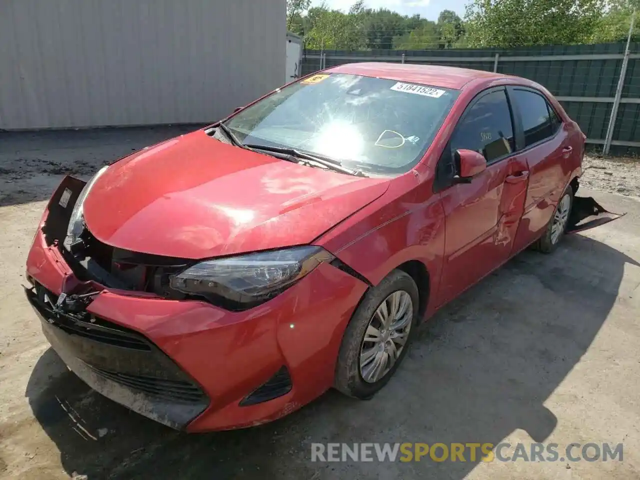 2 Photograph of a damaged car 2T1BURHE5KC142337 TOYOTA COROLLA 2019