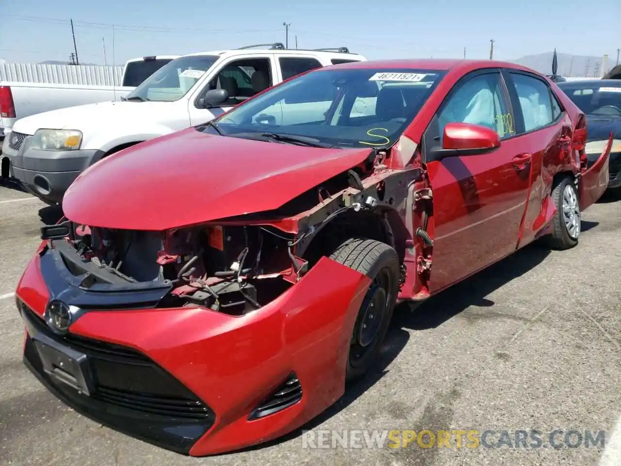 2 Photograph of a damaged car 2T1BURHE5KC144072 TOYOTA COROLLA 2019