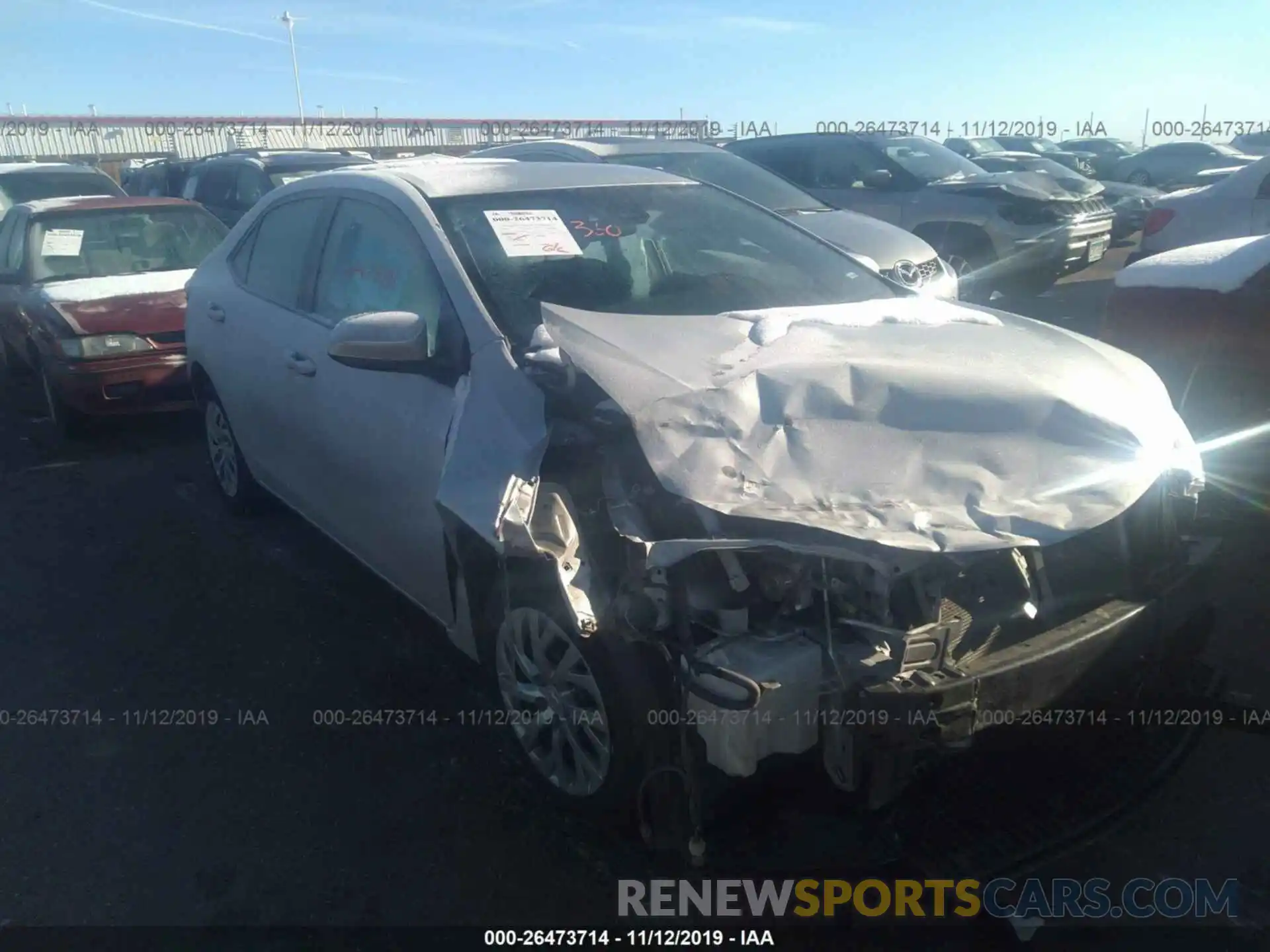 1 Photograph of a damaged car 2T1BURHE5KC149692 TOYOTA COROLLA 2019