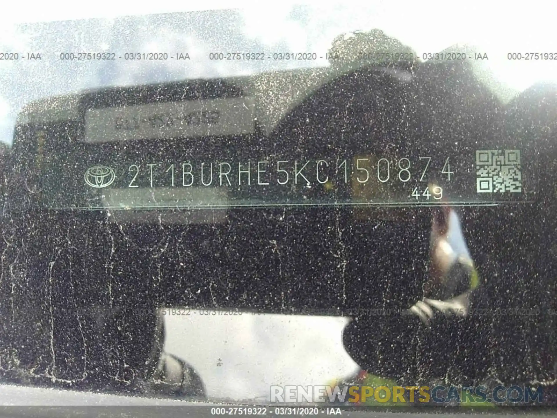 9 Photograph of a damaged car 2T1BURHE5KC150874 TOYOTA COROLLA 2019