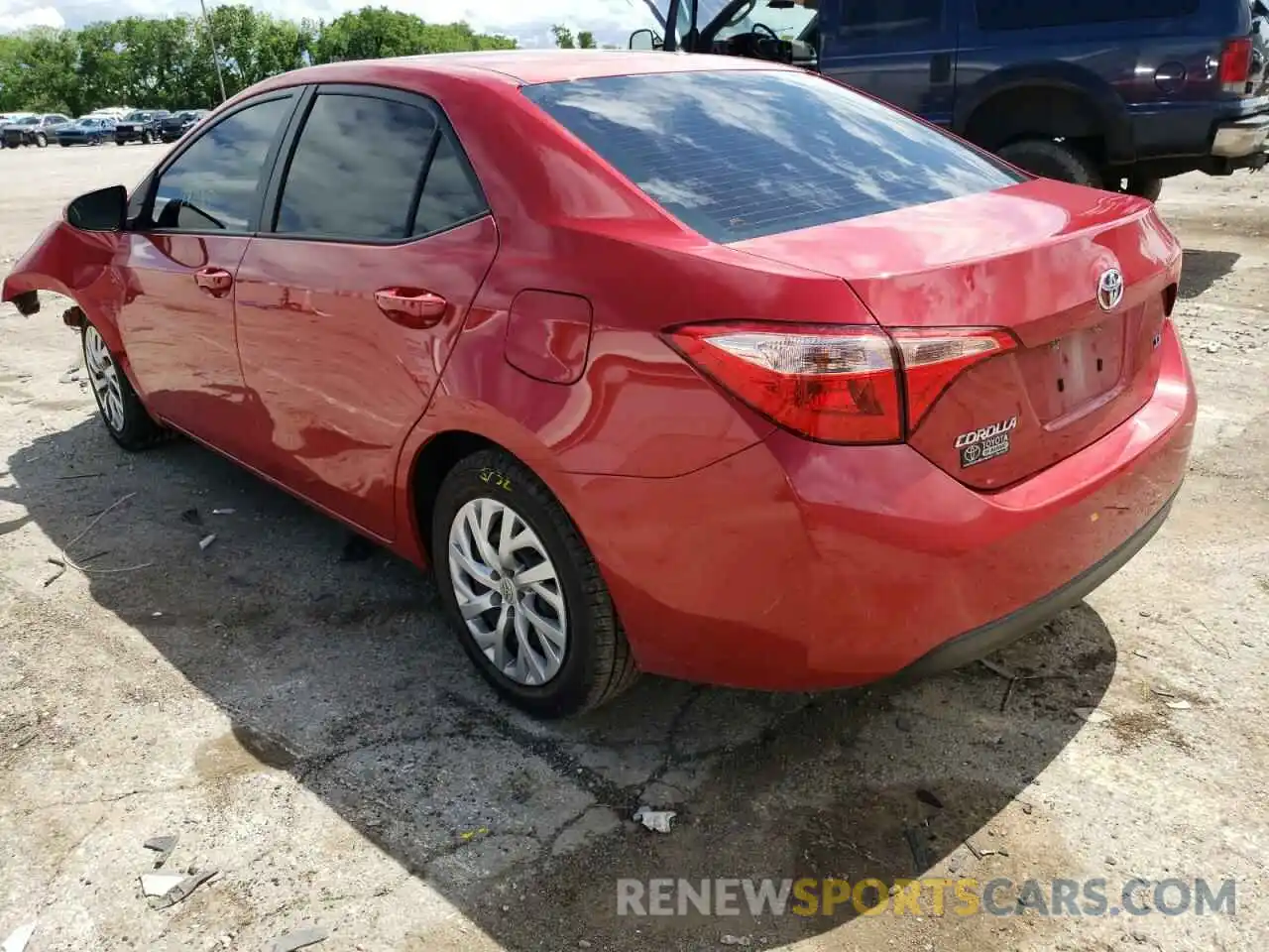 3 Photograph of a damaged car 2T1BURHE5KC152530 TOYOTA COROLLA 2019