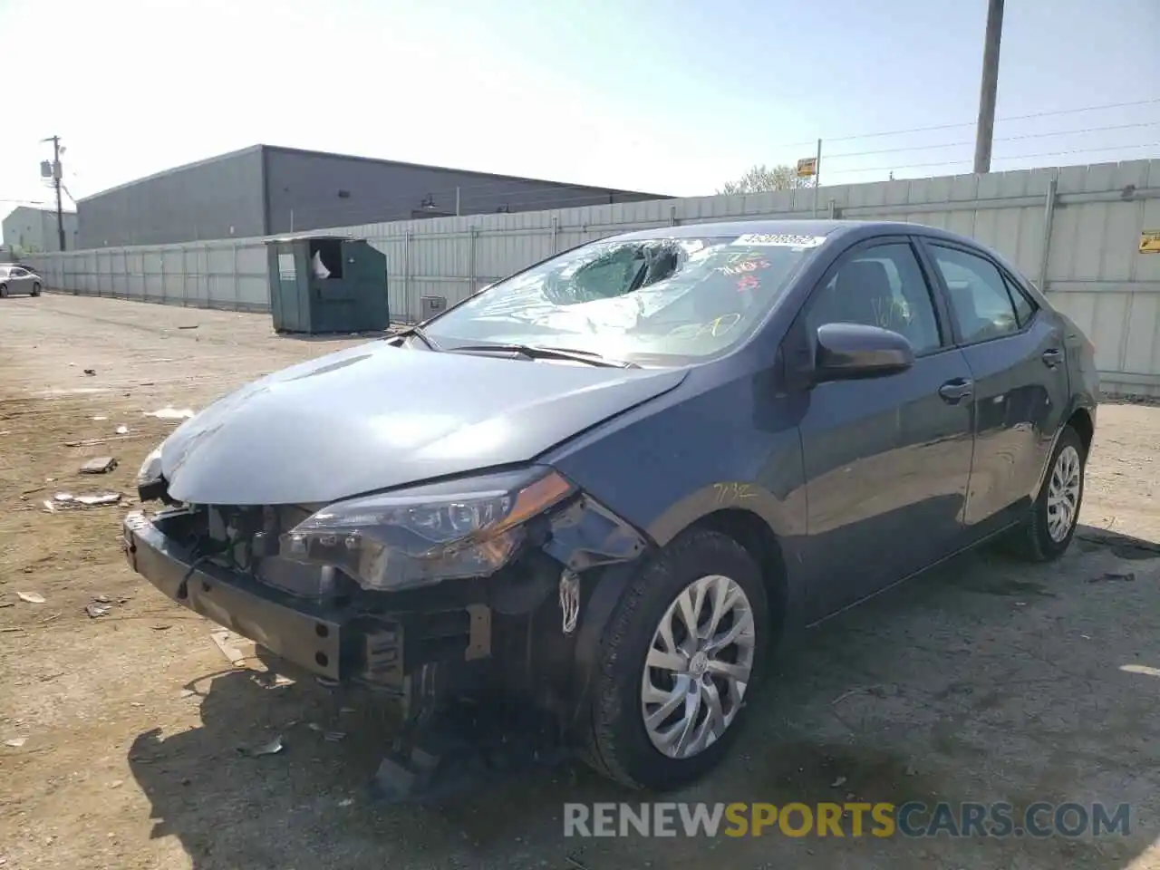 2 Photograph of a damaged car 2T1BURHE5KC160885 TOYOTA COROLLA 2019