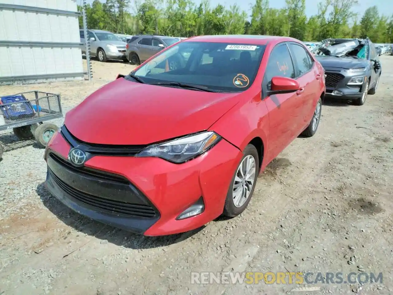 2 Photograph of a damaged car 2T1BURHE5KC163348 TOYOTA COROLLA 2019