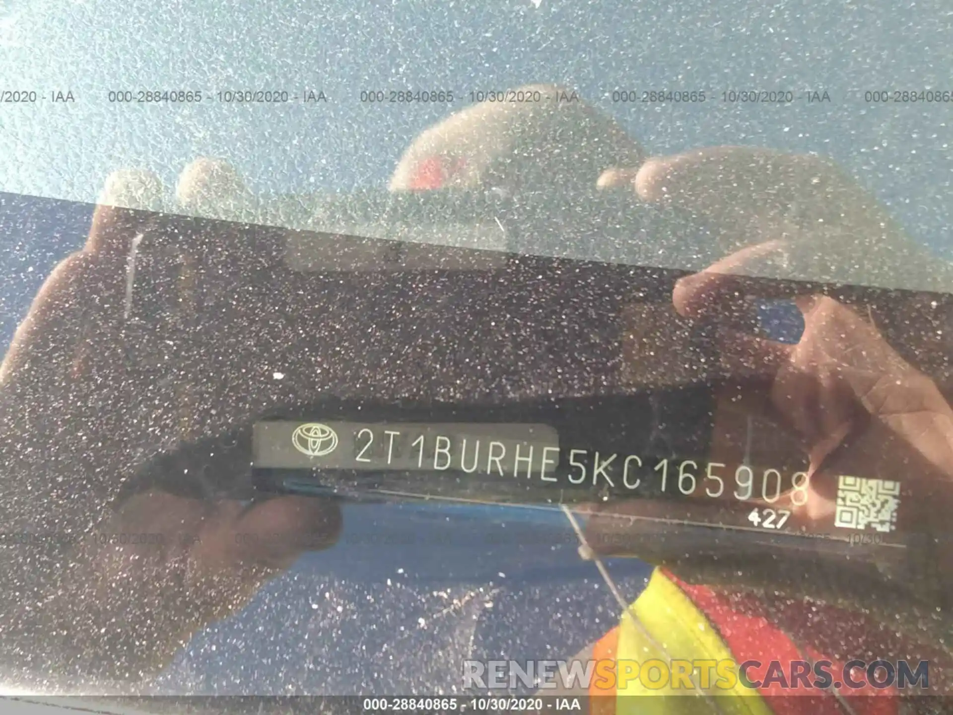 9 Фотография поврежденного автомобиля 2T1BURHE5KC165908 TOYOTA COROLLA 2019