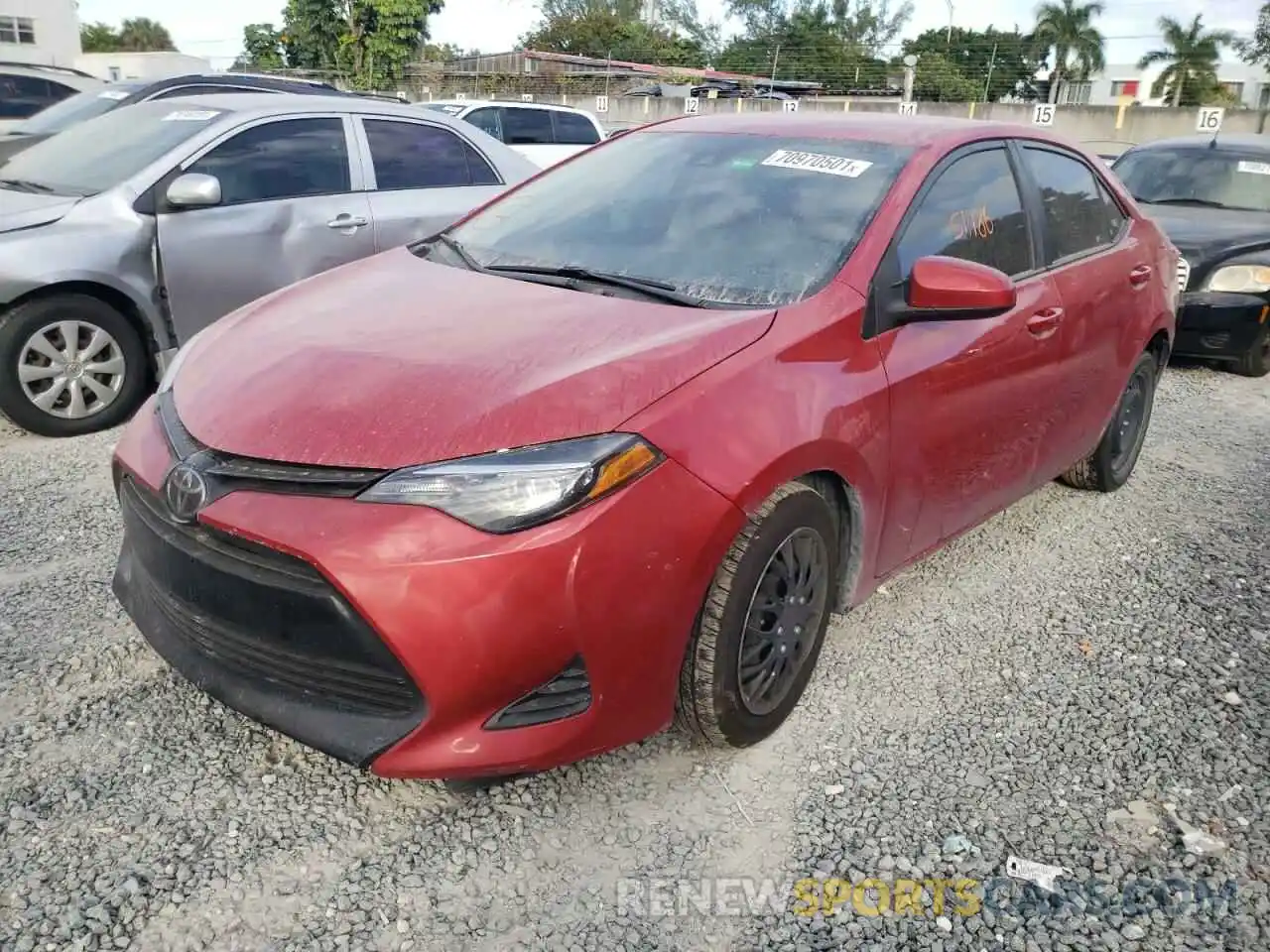 2 Photograph of a damaged car 2T1BURHE5KC168890 TOYOTA COROLLA 2019