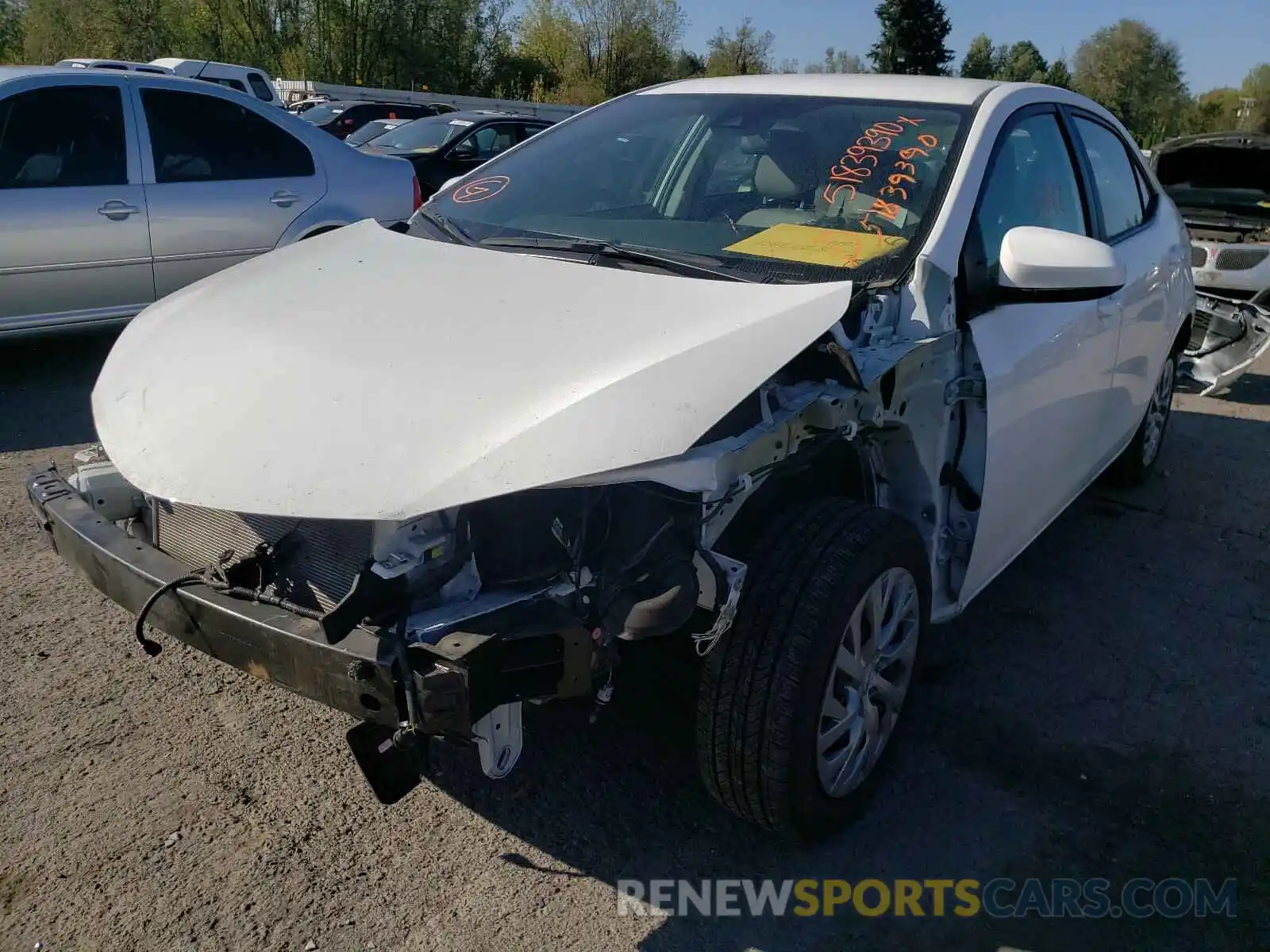 2 Photograph of a damaged car 2T1BURHE5KC186645 TOYOTA COROLLA 2019