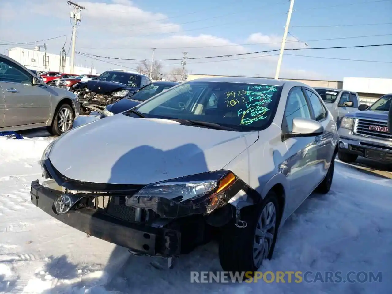 2 Photograph of a damaged car 2T1BURHE5KC189898 TOYOTA COROLLA 2019