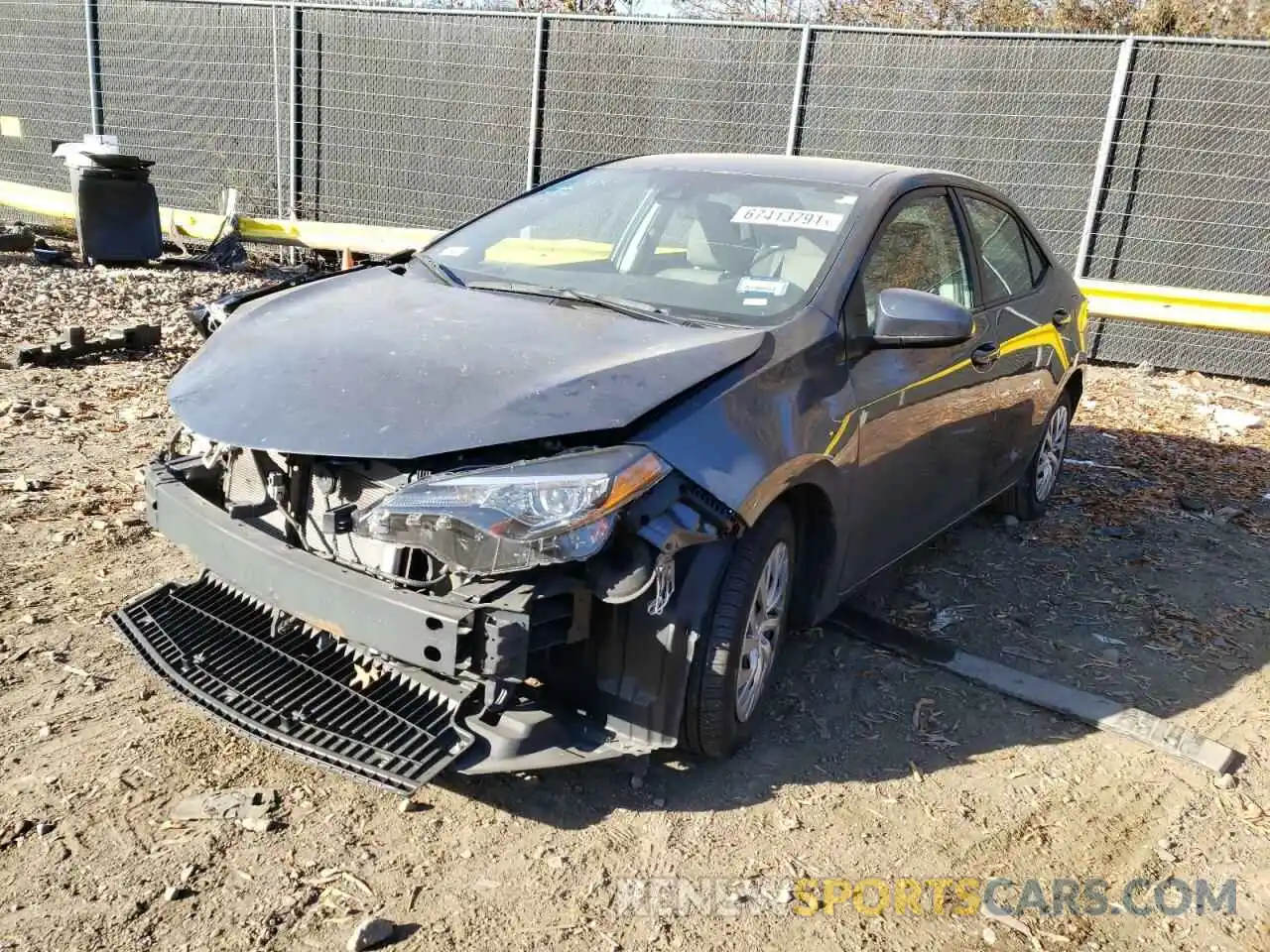 2 Photograph of a damaged car 2T1BURHE5KC191814 TOYOTA COROLLA 2019