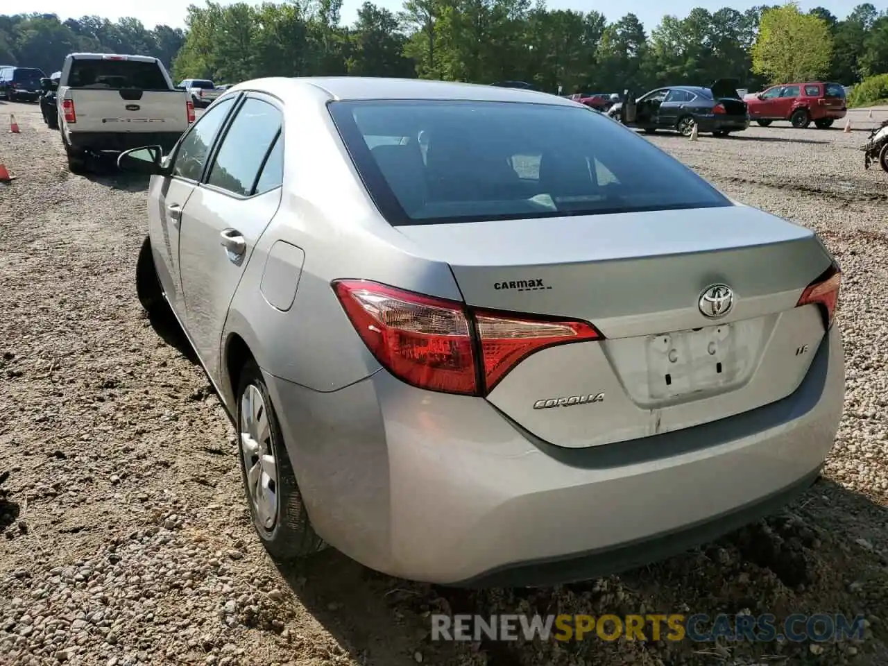 3 Photograph of a damaged car 2T1BURHE5KC192901 TOYOTA COROLLA 2019