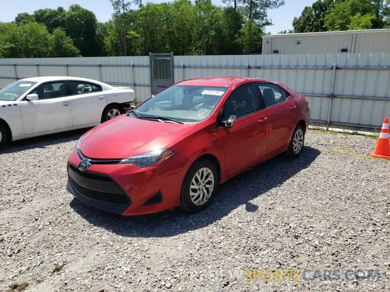 2 Photograph of a damaged car 2T1BURHE5KC198262 TOYOTA COROLLA 2019