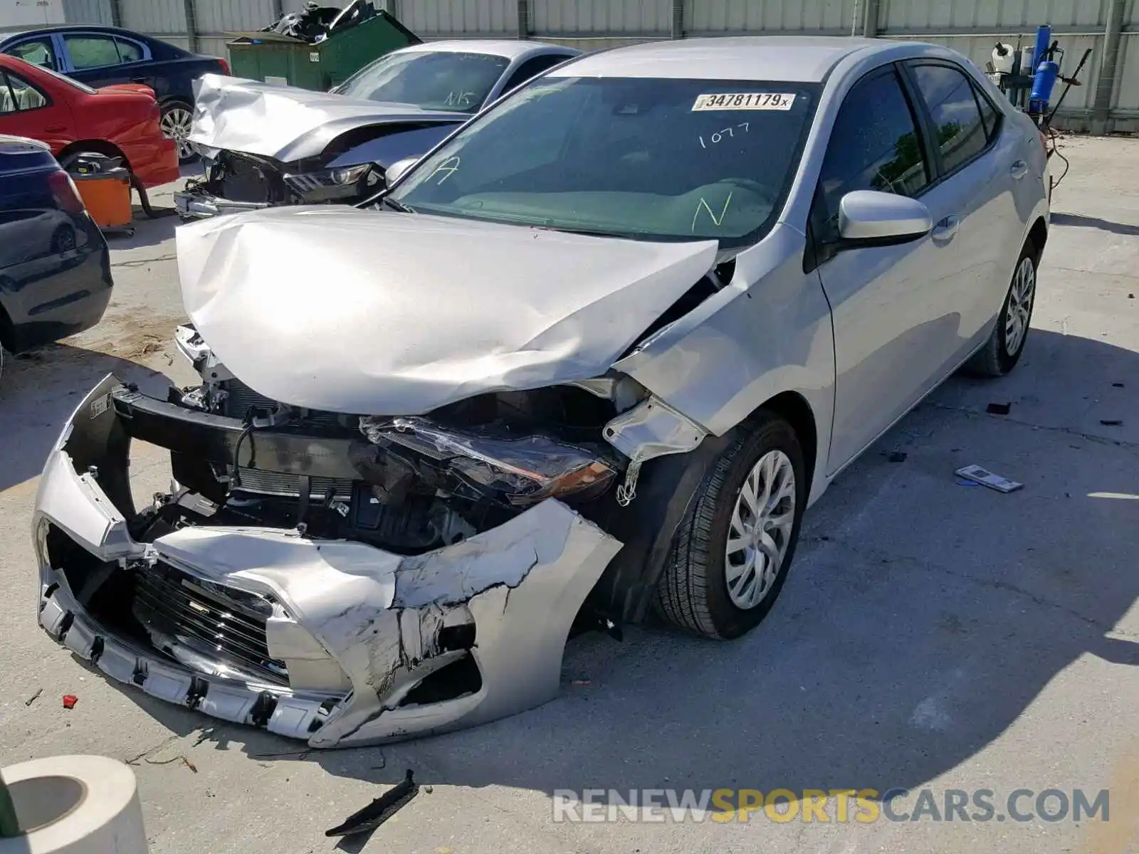 2 Photograph of a damaged car 2T1BURHE5KC201077 TOYOTA COROLLA 2019