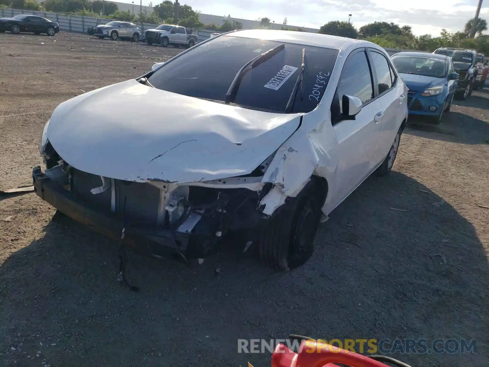 2 Photograph of a damaged car 2T1BURHE5KC204982 TOYOTA COROLLA 2019