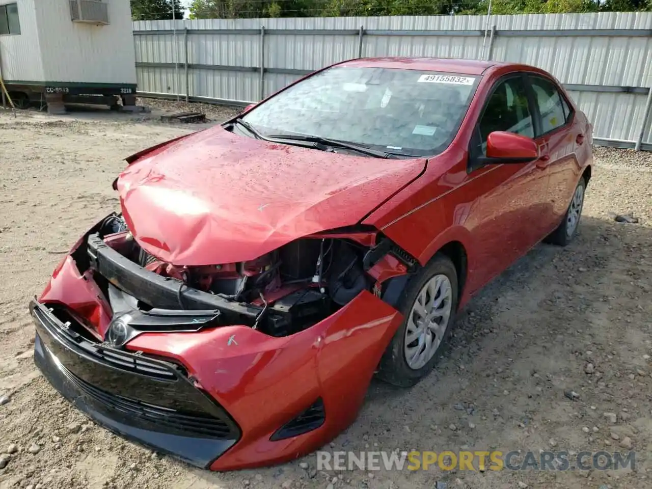 2 Photograph of a damaged car 2T1BURHE5KC209292 TOYOTA COROLLA 2019