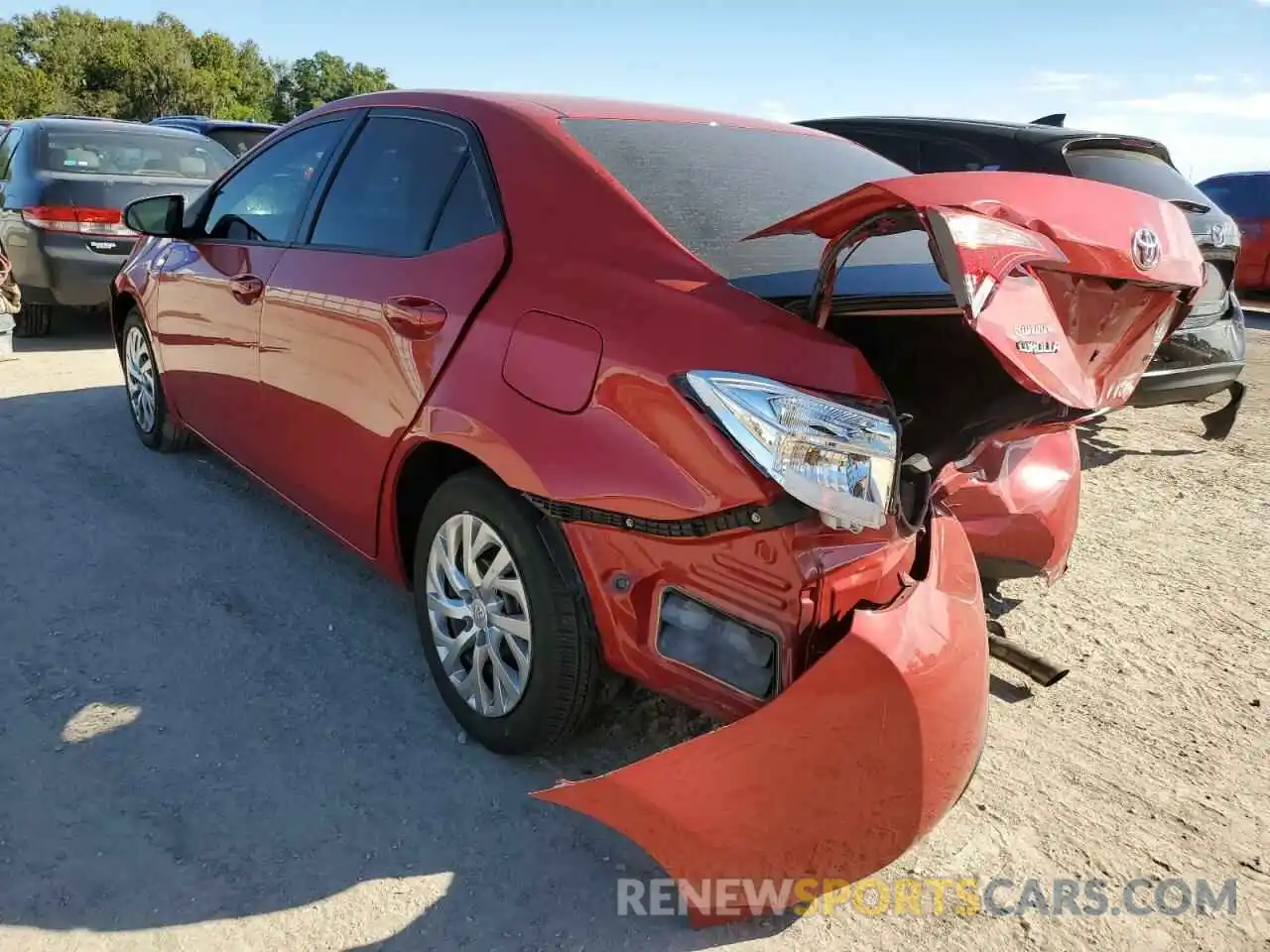 3 Photograph of a damaged car 2T1BURHE5KC211348 TOYOTA COROLLA 2019