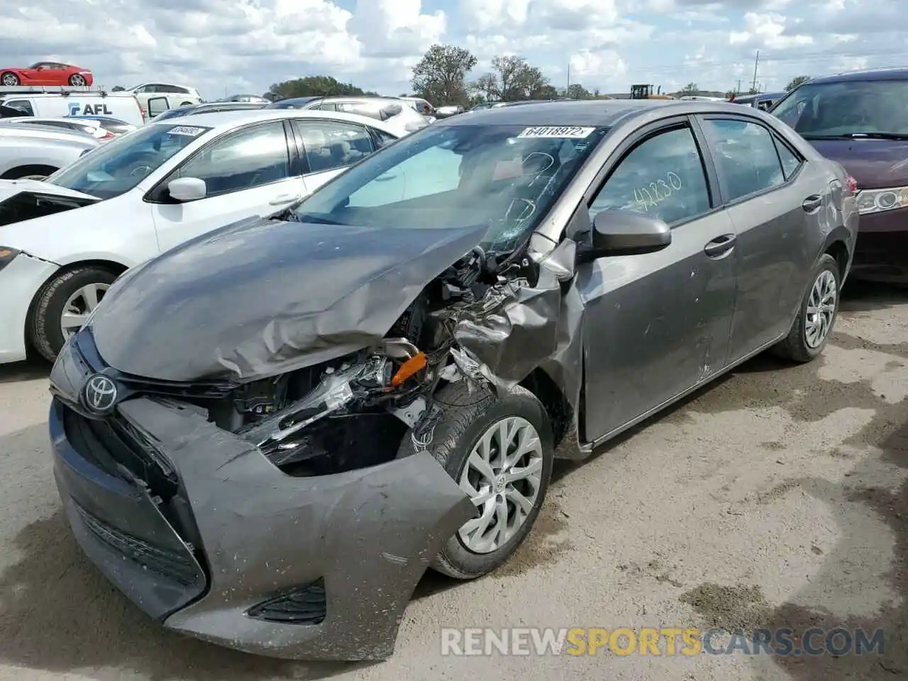 2 Photograph of a damaged car 2T1BURHE5KC218476 TOYOTA COROLLA 2019