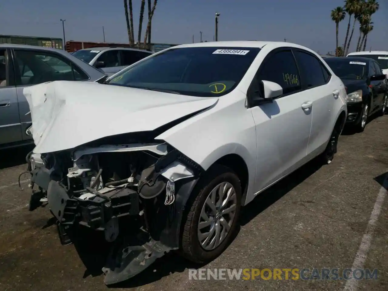 2 Photograph of a damaged car 2T1BURHE5KC230451 TOYOTA COROLLA 2019