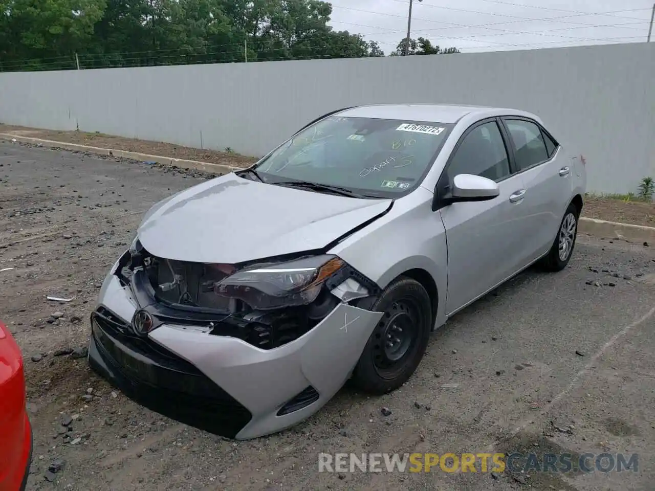 2 Photograph of a damaged car 2T1BURHE5KC239229 TOYOTA COROLLA 2019