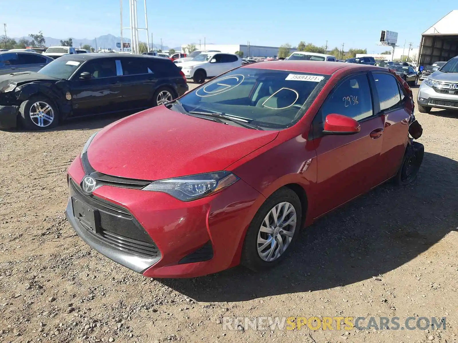 2 Photograph of a damaged car 2T1BURHE5KC247010 TOYOTA COROLLA 2019