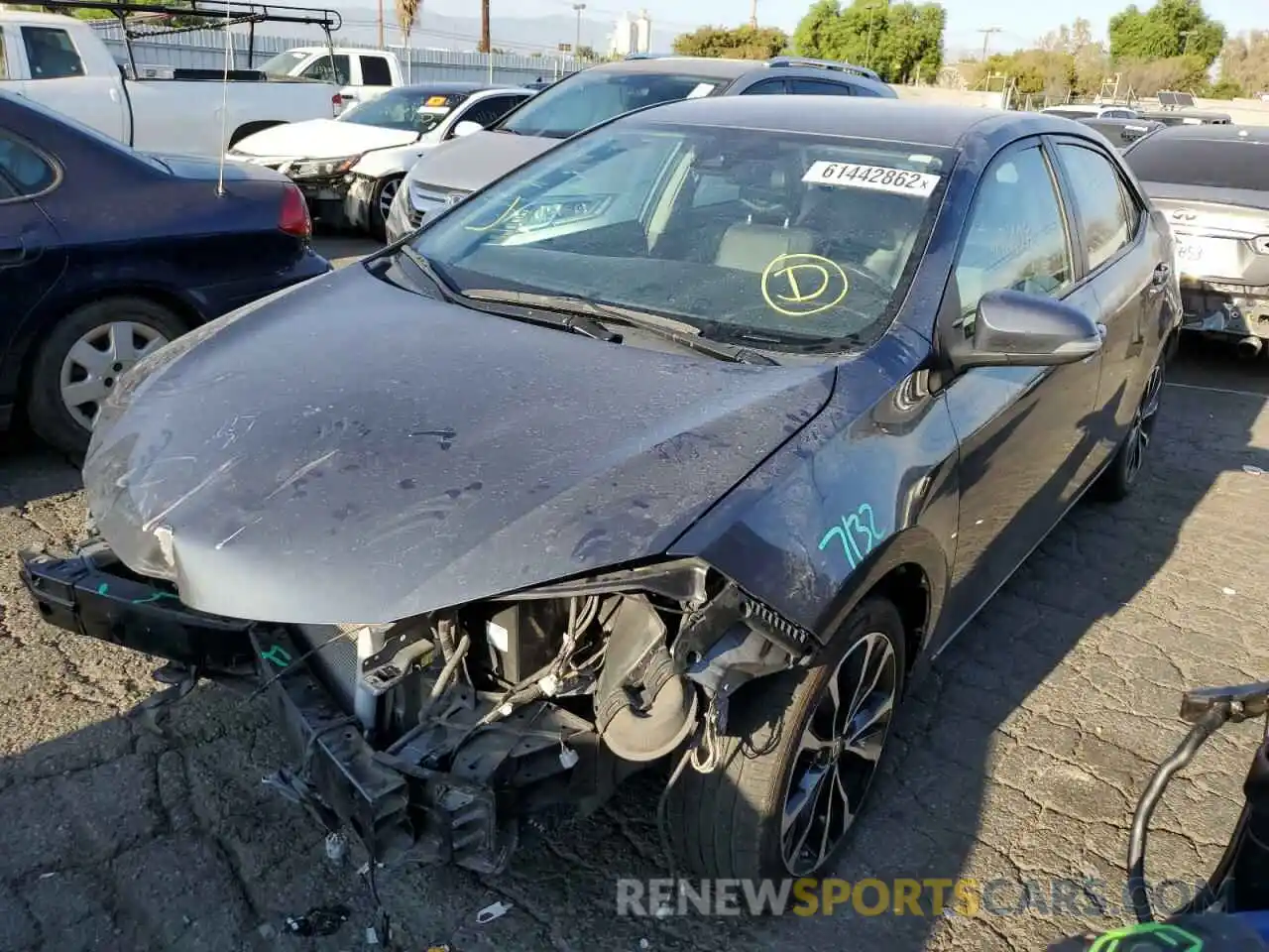 2 Photograph of a damaged car 2T1BURHE6KC126115 TOYOTA COROLLA 2019