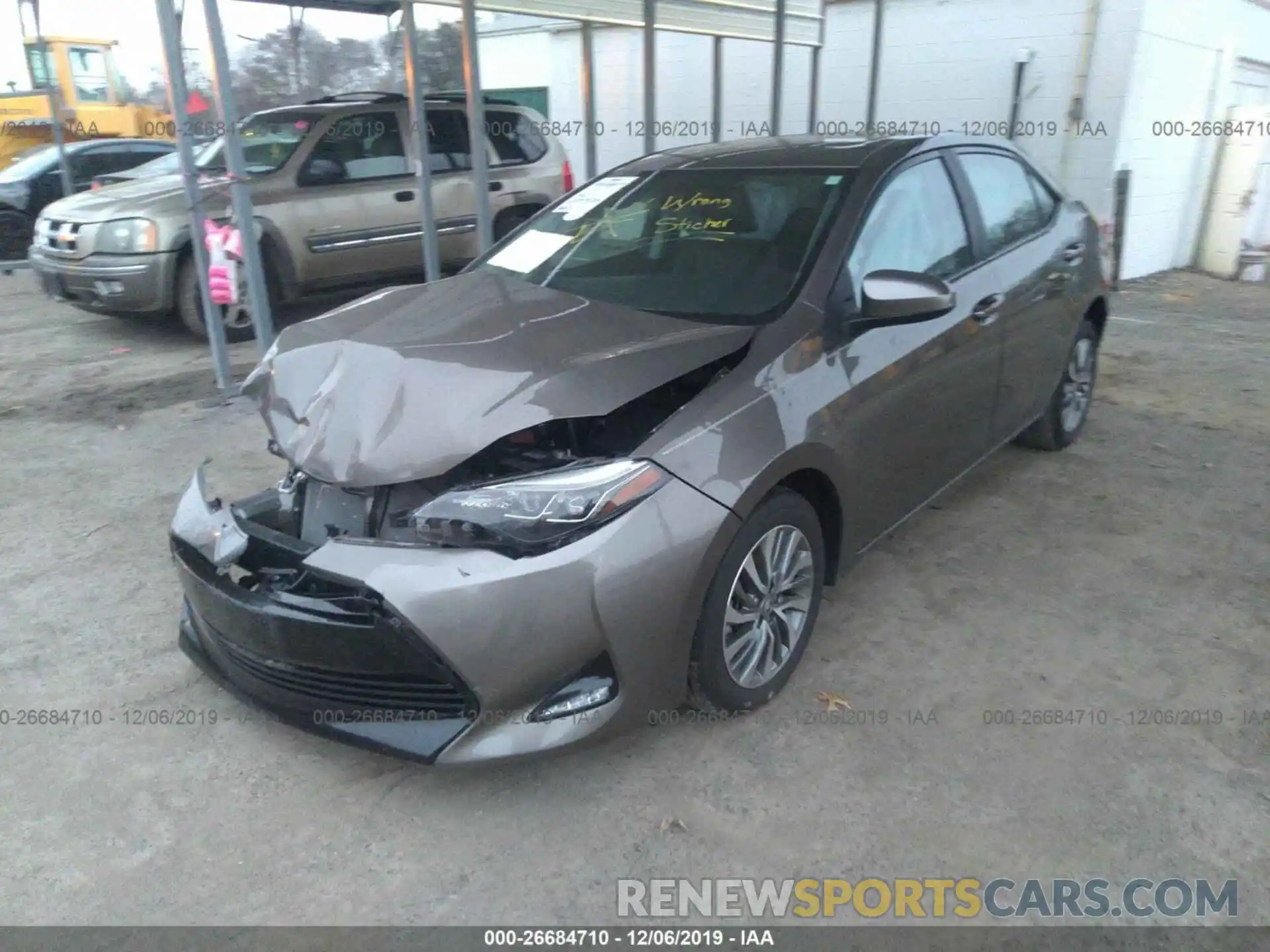 2 Photograph of a damaged car 2T1BURHE6KC136725 TOYOTA COROLLA 2019