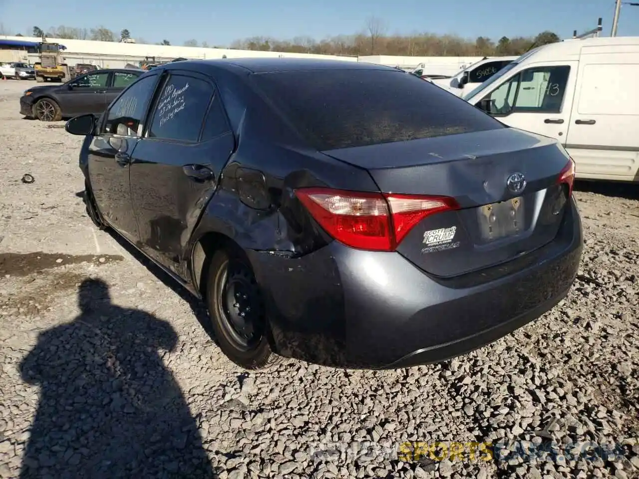 3 Photograph of a damaged car 2T1BURHE6KC142444 TOYOTA COROLLA 2019