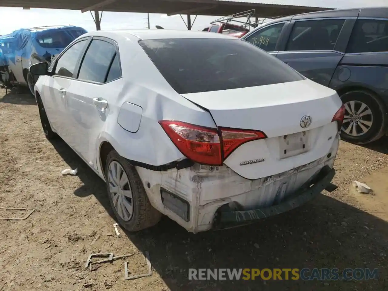 3 Photograph of a damaged car 2T1BURHE6KC155369 TOYOTA COROLLA 2019