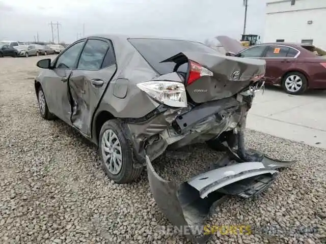 3 Photograph of a damaged car 2T1BURHE6KC161026 TOYOTA COROLLA 2019