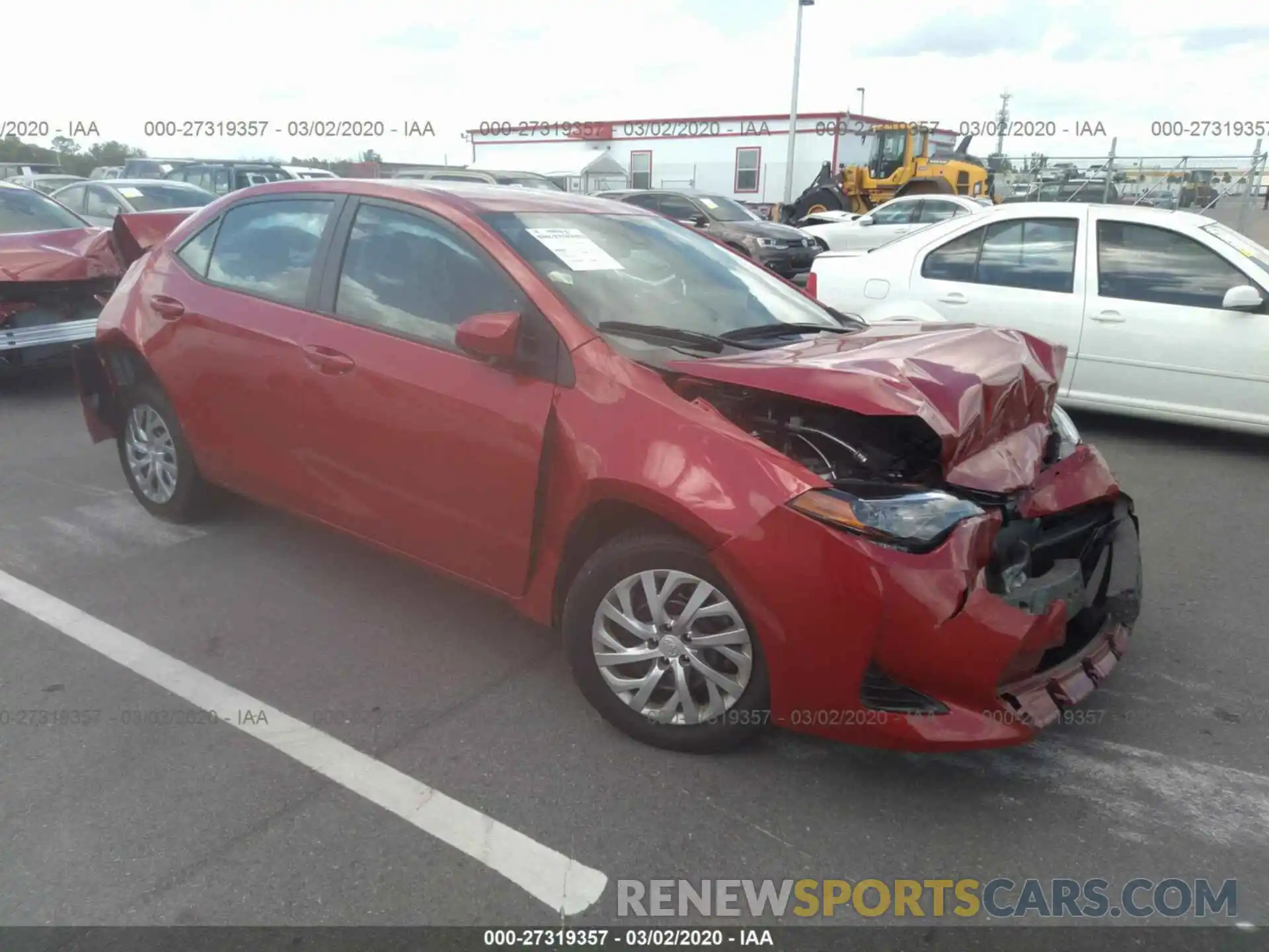 1 Photograph of a damaged car 2T1BURHE6KC165917 TOYOTA COROLLA 2019