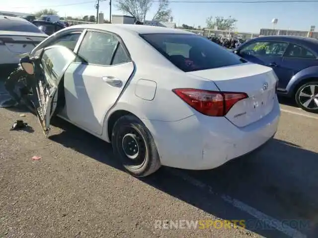 3 Photograph of a damaged car 2T1BURHE6KC172317 TOYOTA COROLLA 2019