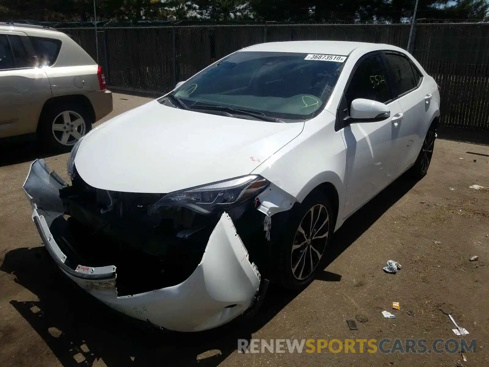 2 Photograph of a damaged car 2T1BURHE6KC180899 TOYOTA COROLLA 2019