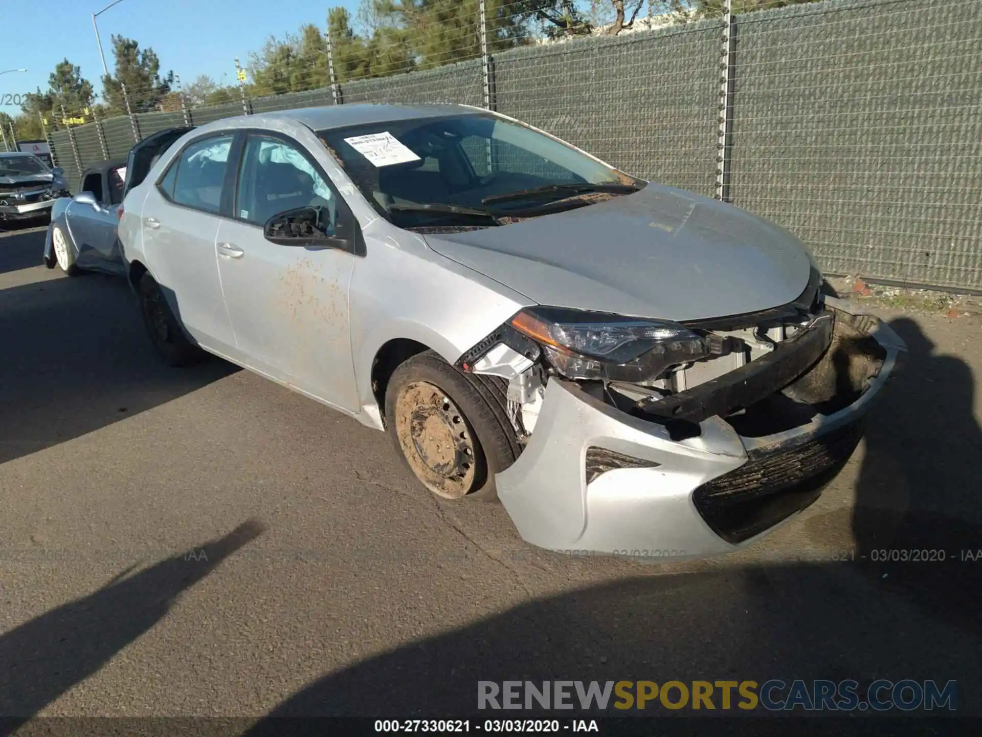 1 Photograph of a damaged car 2T1BURHE6KC191255 TOYOTA COROLLA 2019