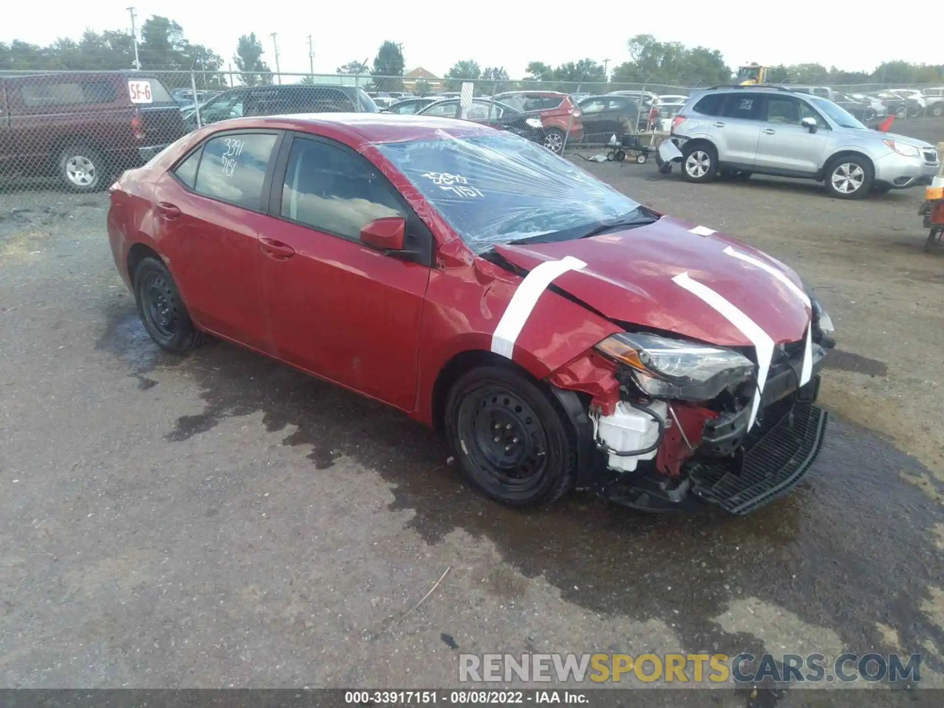 1 Photograph of a damaged car 2T1BURHE6KC192180 TOYOTA COROLLA 2019