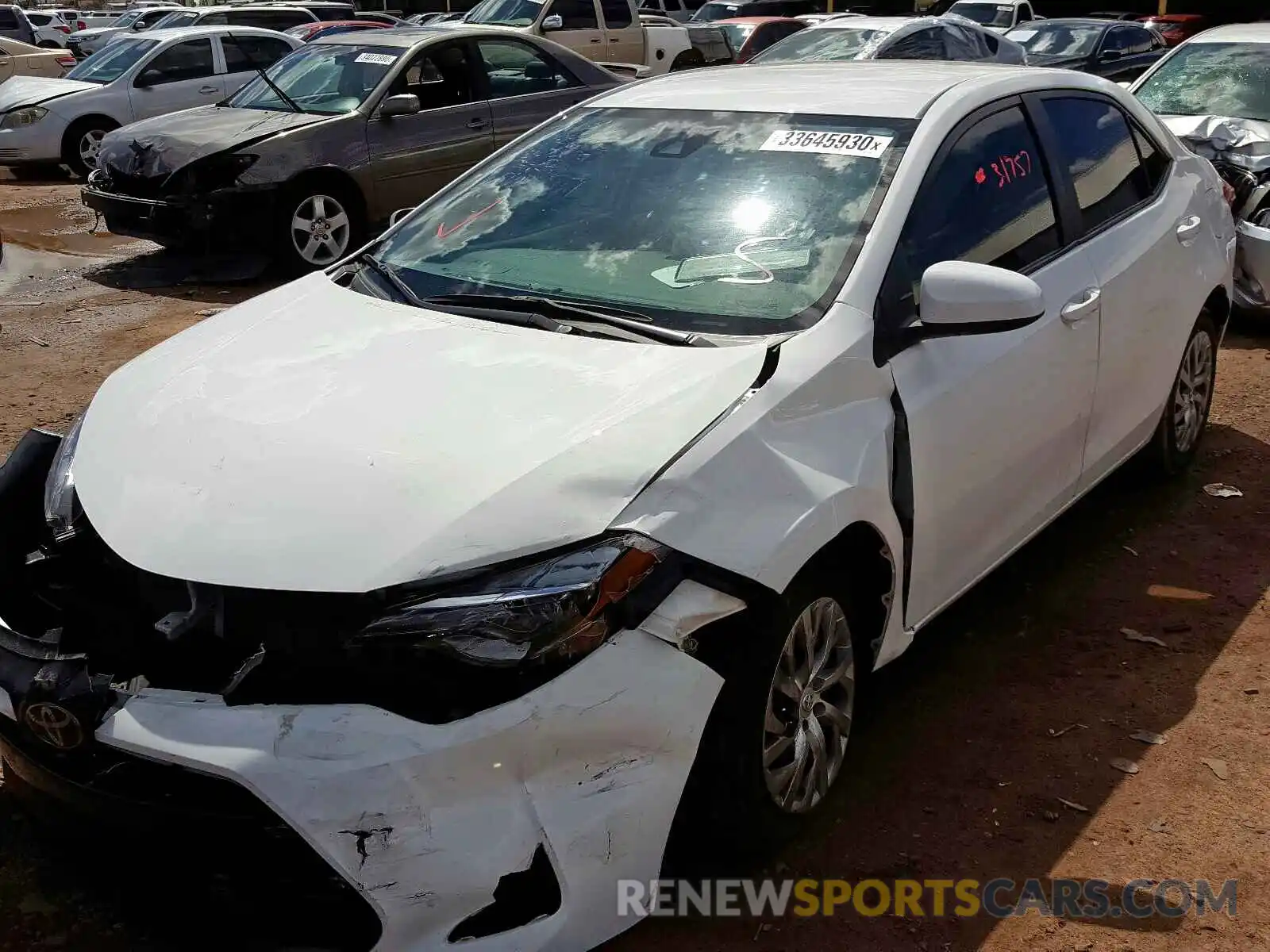 2 Photograph of a damaged car 2T1BURHE6KC194771 TOYOTA COROLLA 2019