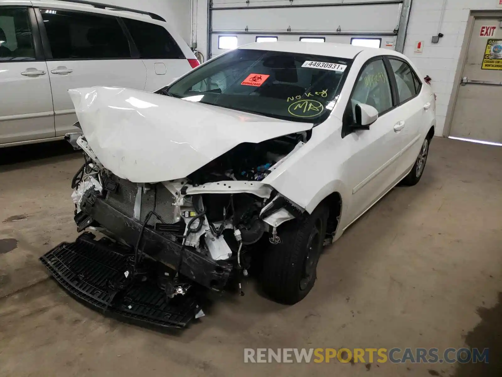 2 Photograph of a damaged car 2T1BURHE6KC194818 TOYOTA COROLLA 2019