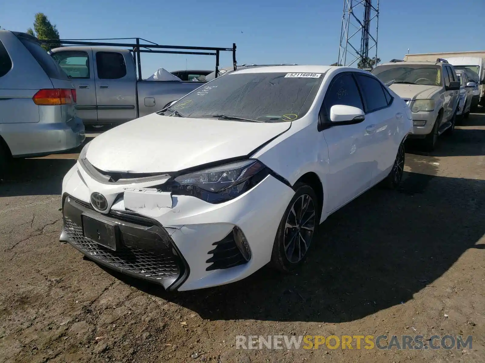 2 Photograph of a damaged car 2T1BURHE6KC195595 TOYOTA COROLLA 2019