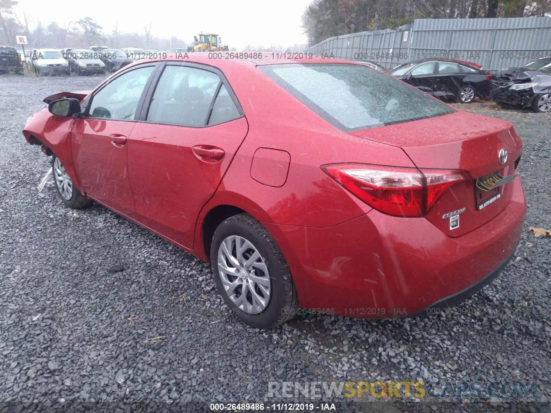 3 Photograph of a damaged car 2T1BURHE6KC199517 TOYOTA COROLLA 2019