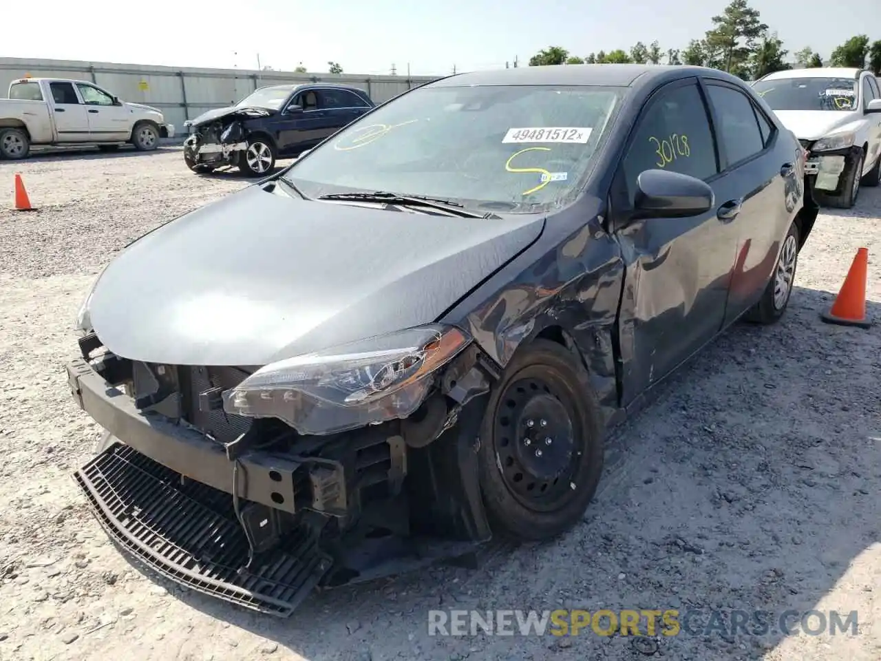 2 Photograph of a damaged car 2T1BURHE6KC201847 TOYOTA COROLLA 2019