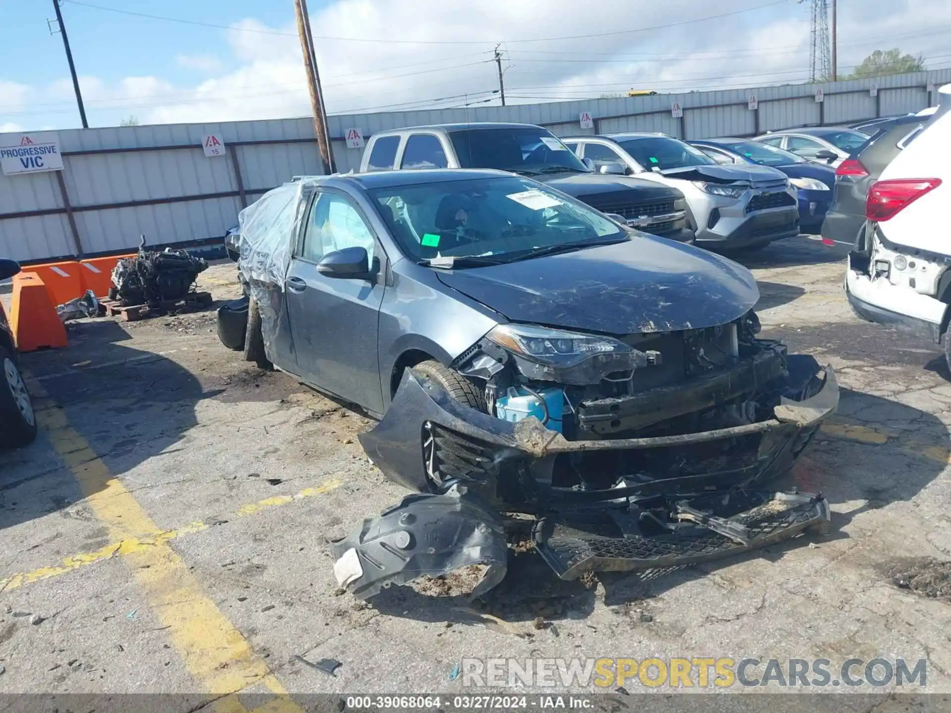 1 Photograph of a damaged car 2T1BURHE6KC214551 TOYOTA COROLLA 2019