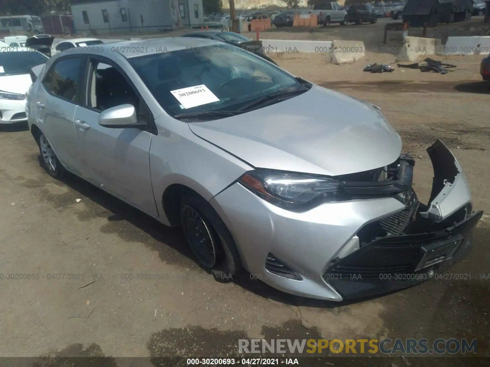 1 Photograph of a damaged car 2T1BURHE6KC225274 TOYOTA COROLLA 2019