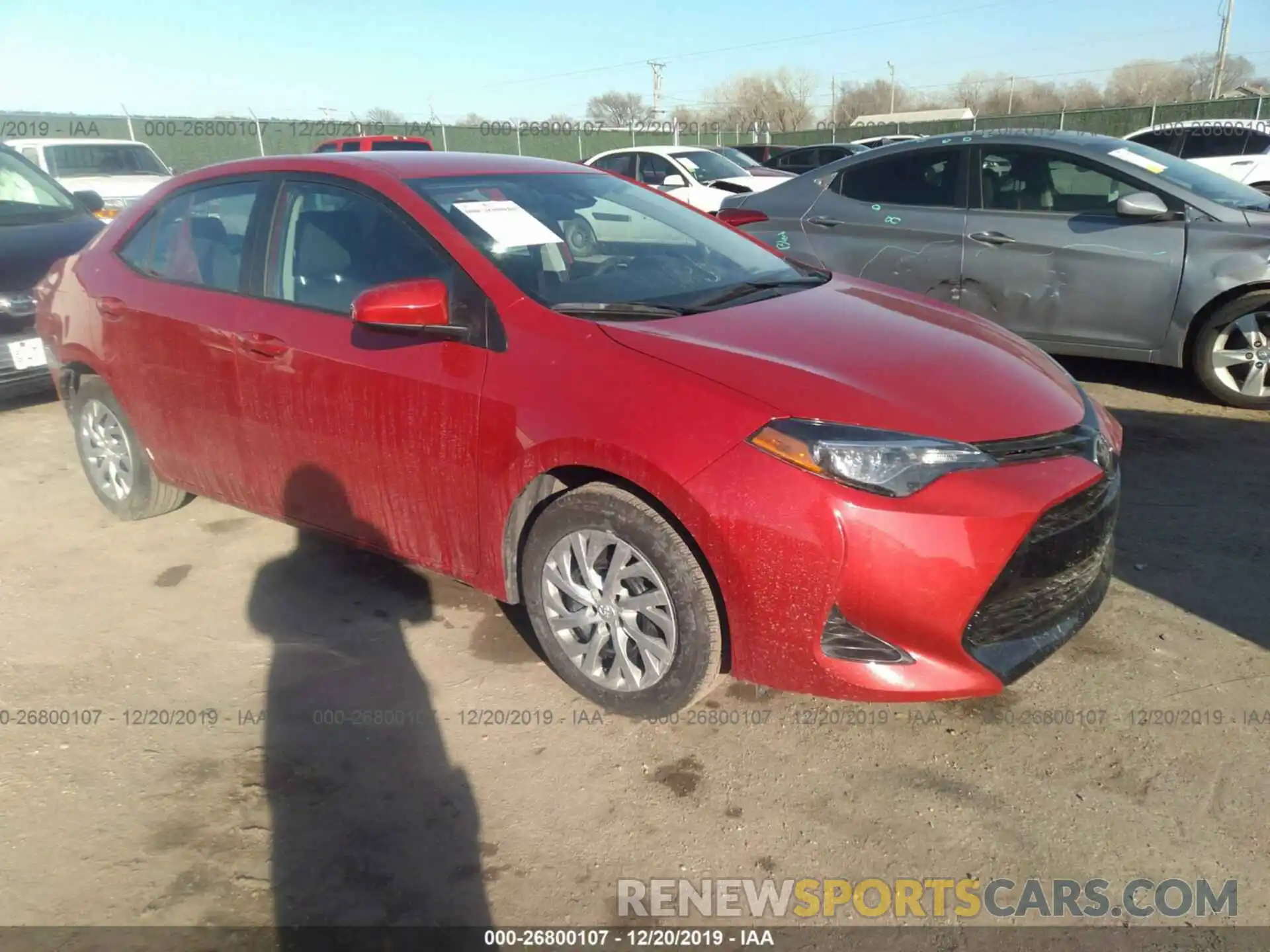 1 Photograph of a damaged car 2T1BURHE6KC232001 TOYOTA COROLLA 2019