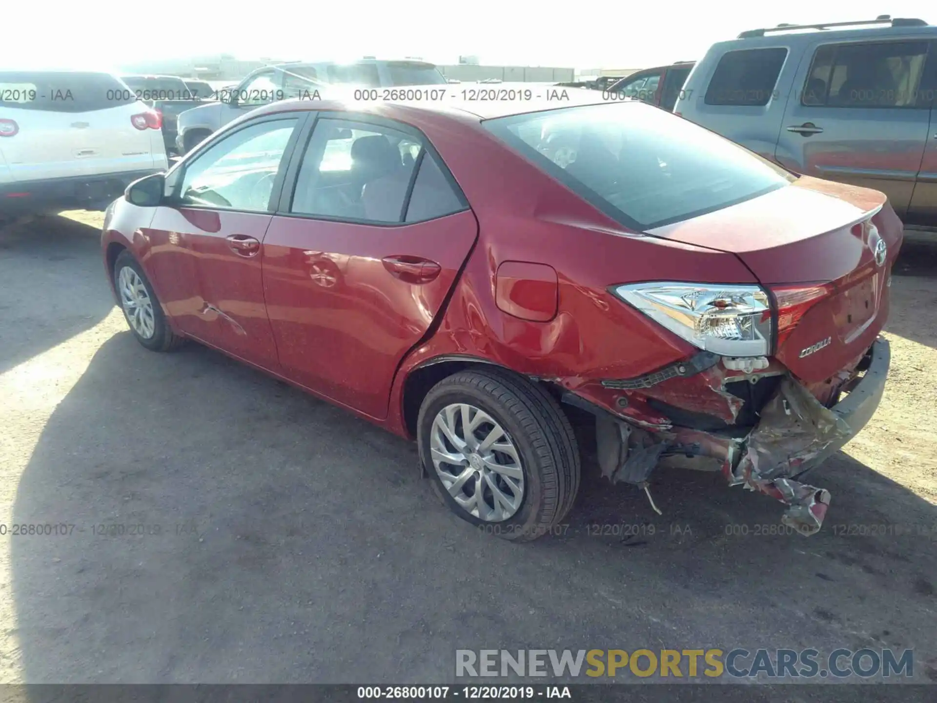 3 Photograph of a damaged car 2T1BURHE6KC232001 TOYOTA COROLLA 2019