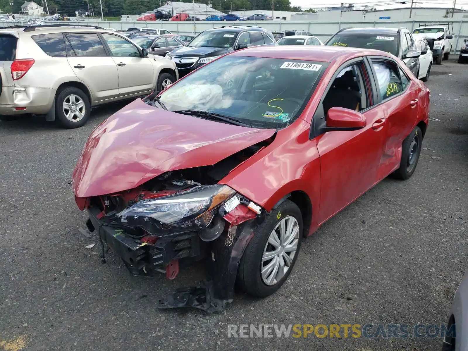 2 Photograph of a damaged car 2T1BURHE6KC232824 TOYOTA COROLLA 2019