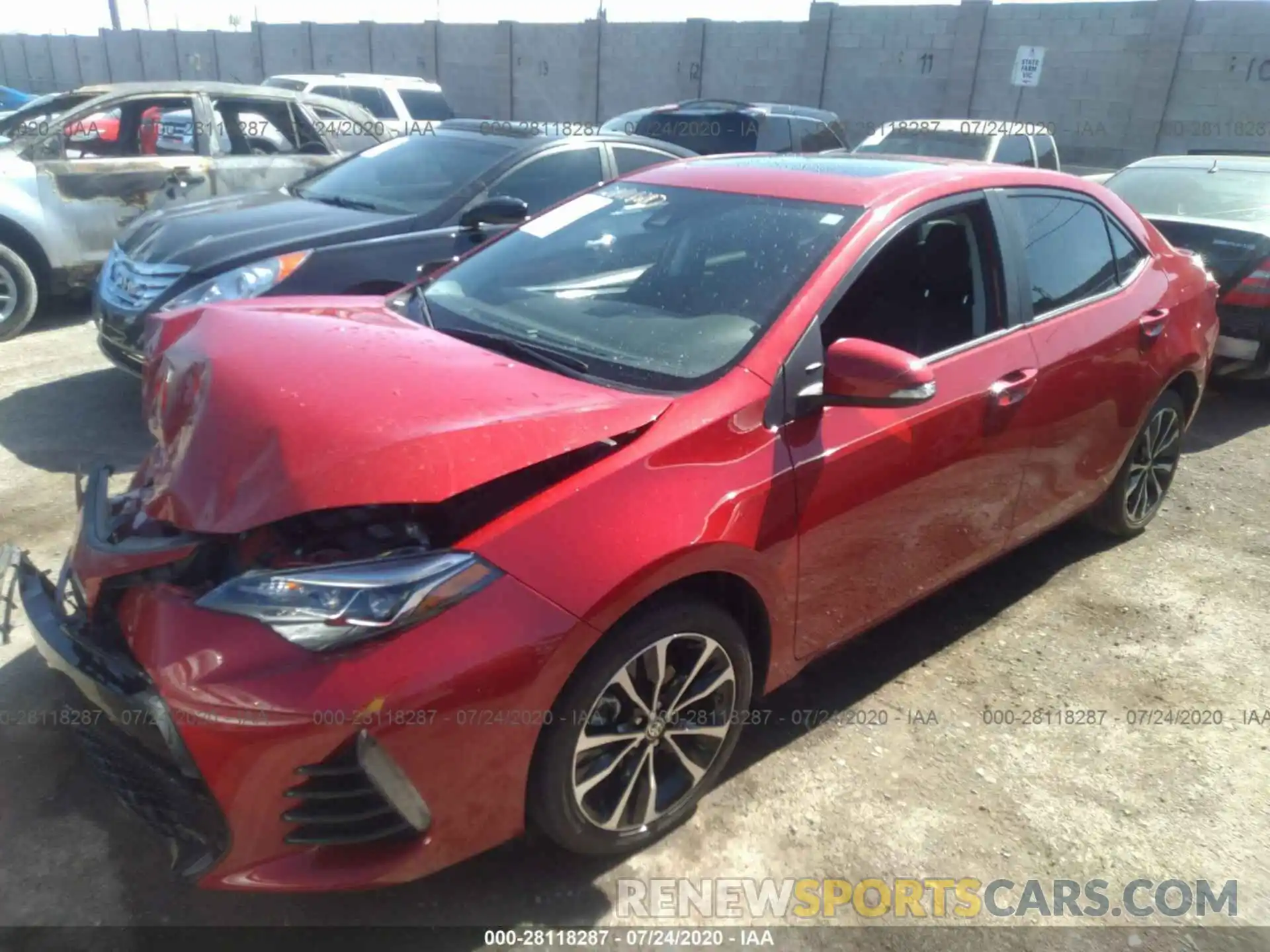 2 Photograph of a damaged car 2T1BURHE6KC238767 TOYOTA COROLLA 2019