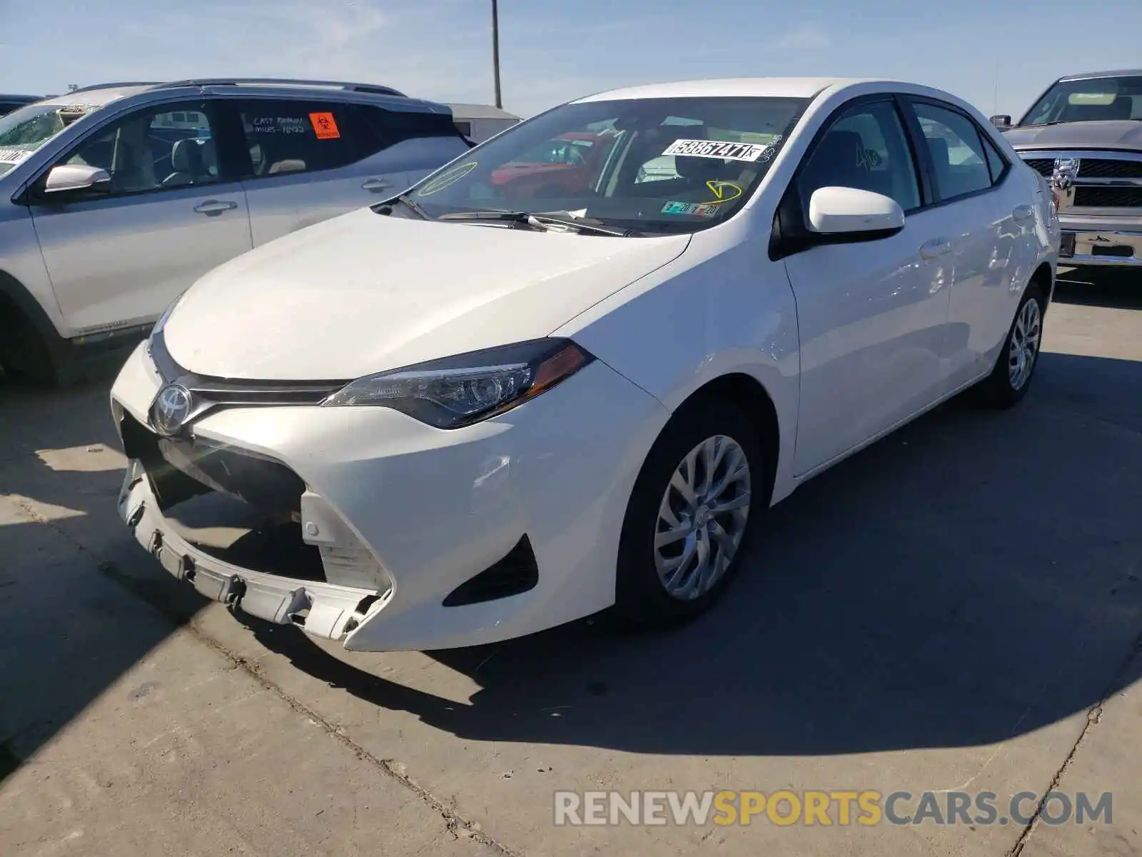 2 Photograph of a damaged car 2T1BURHE6KC242978 TOYOTA COROLLA 2019