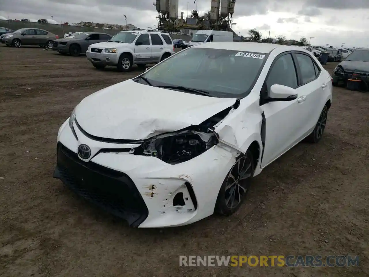 2 Photograph of a damaged car 2T1BURHE7KC128083 TOYOTA COROLLA 2019