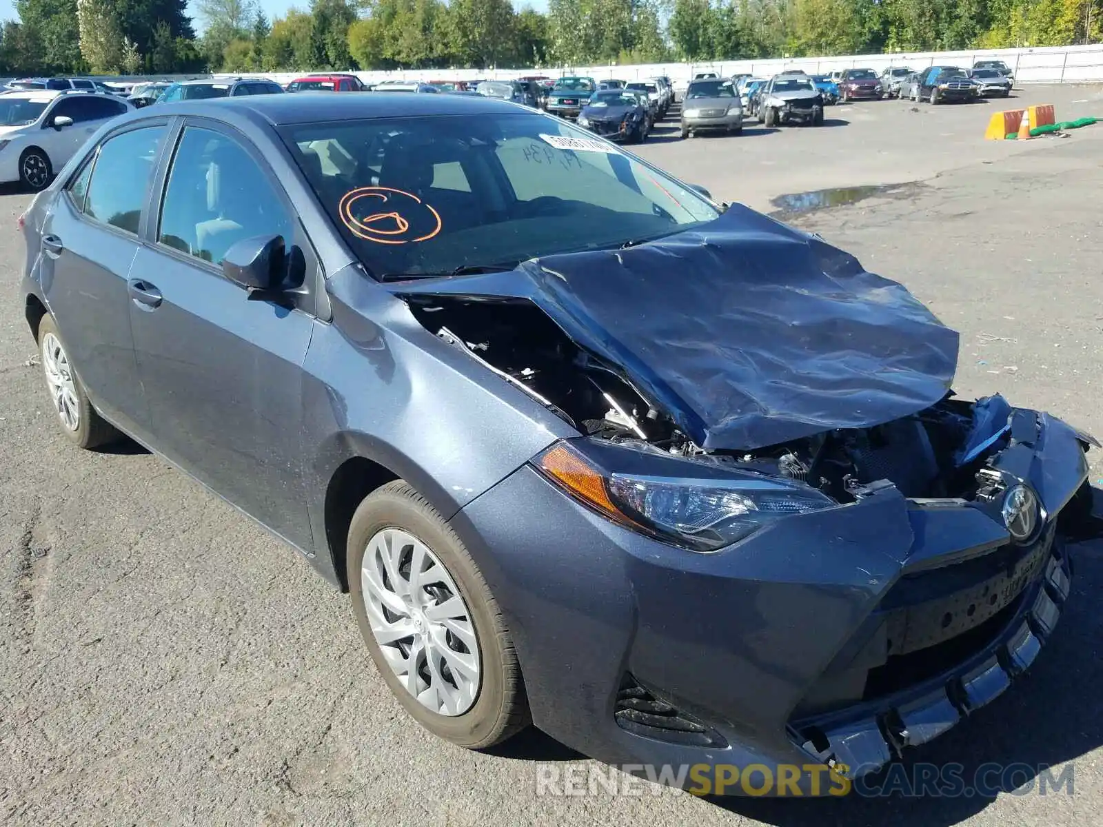 1 Photograph of a damaged car 2T1BURHE7KC133932 TOYOTA COROLLA 2019